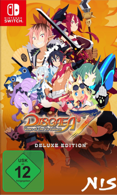 Disgaea 7: Vows of the Virtueless: Deluxe Edition box art for Nintendo Switch